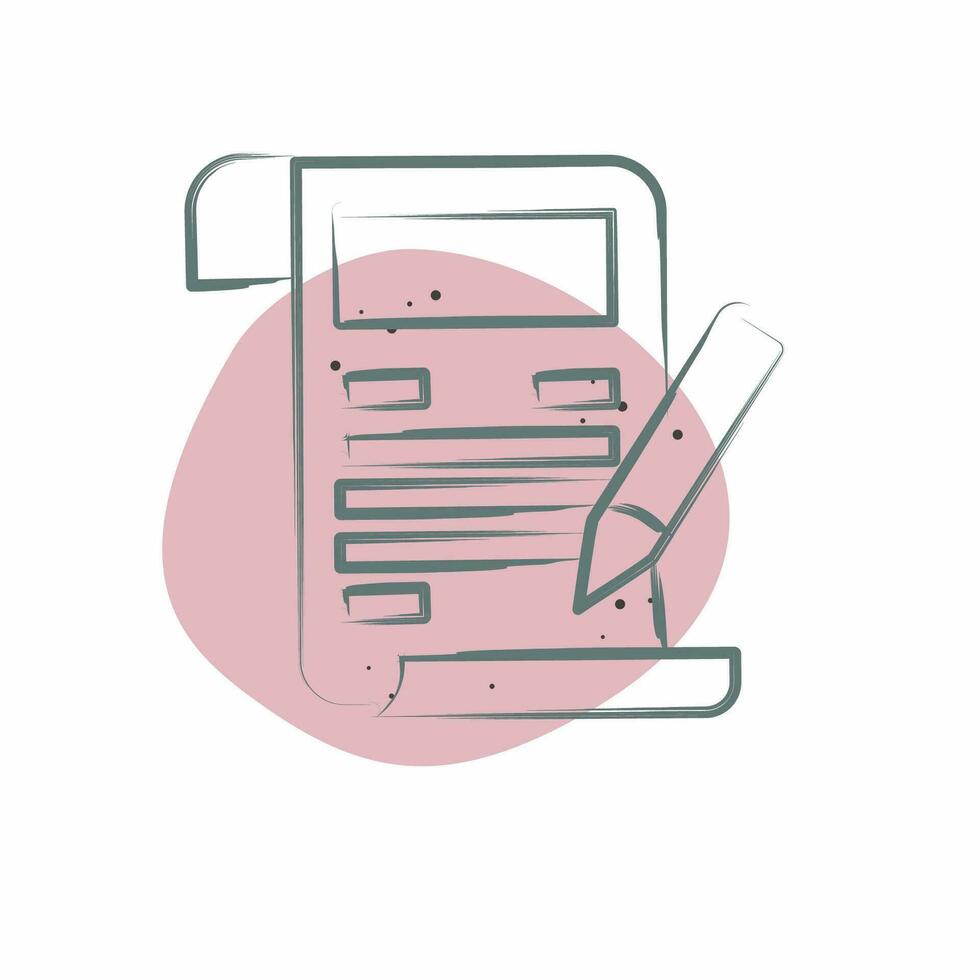 Icon Writing. related to Communication symbol. Color Spot Style. simple design editable. simple illustration vector