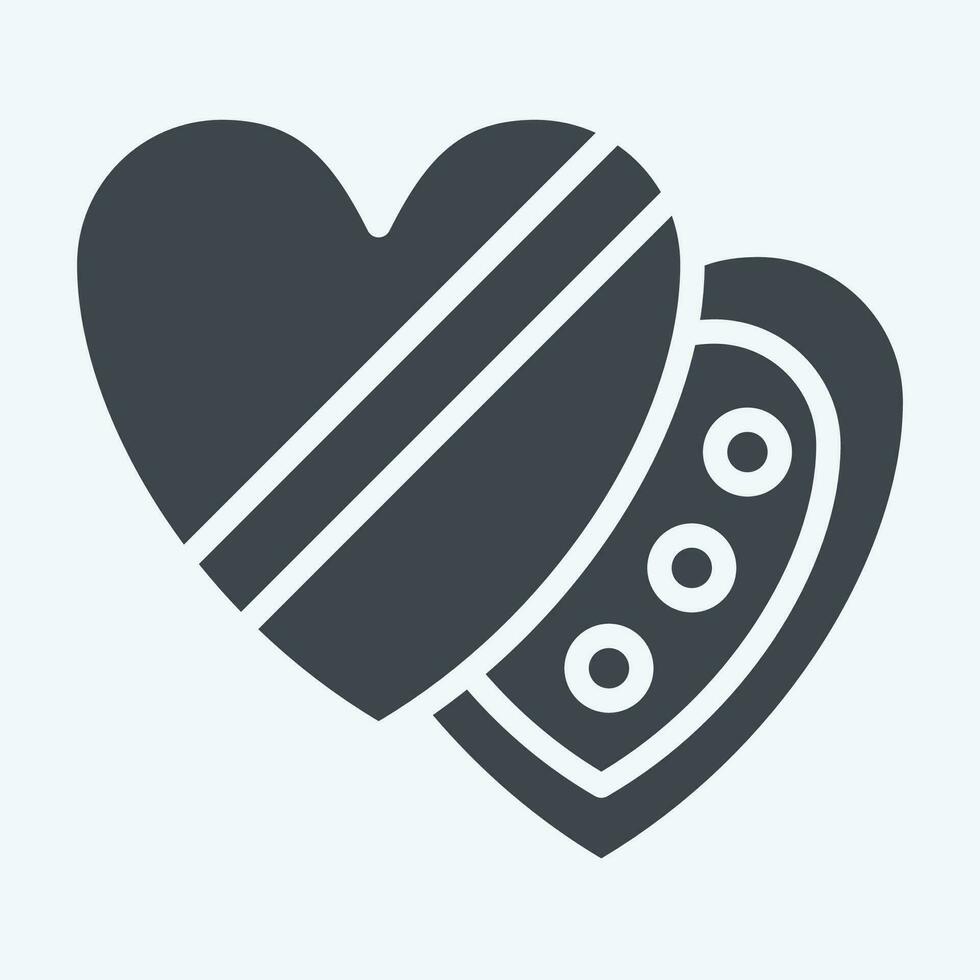 Icon Chocolate. related to Valentine Day symbol. glyph style. simple design editable. simple illustration vector