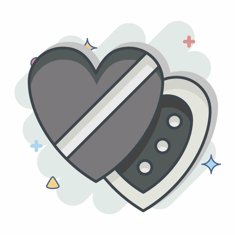 Icon Chocolate. related to Valentine Day symbol. comic style. simple design editable. simple illustration vector