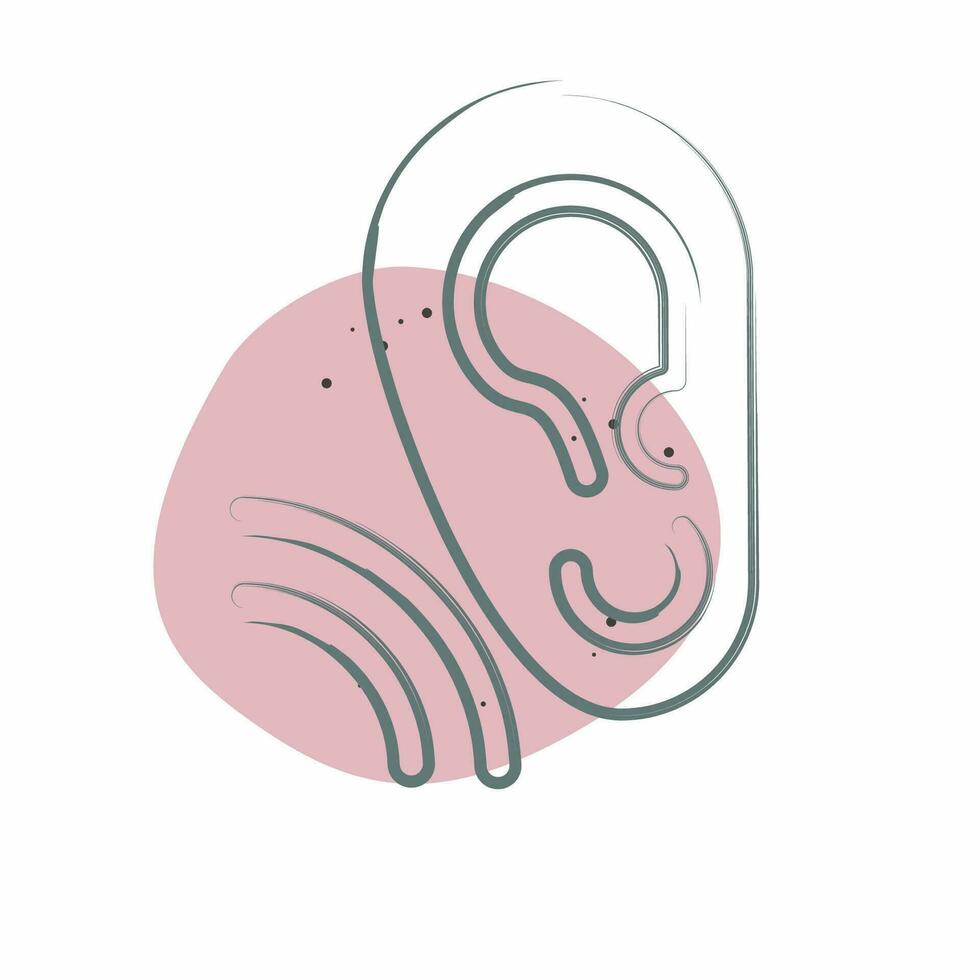 Icon Ear. related to Communication symbol. Color Spot Style. simple design editable. simple illustration vector