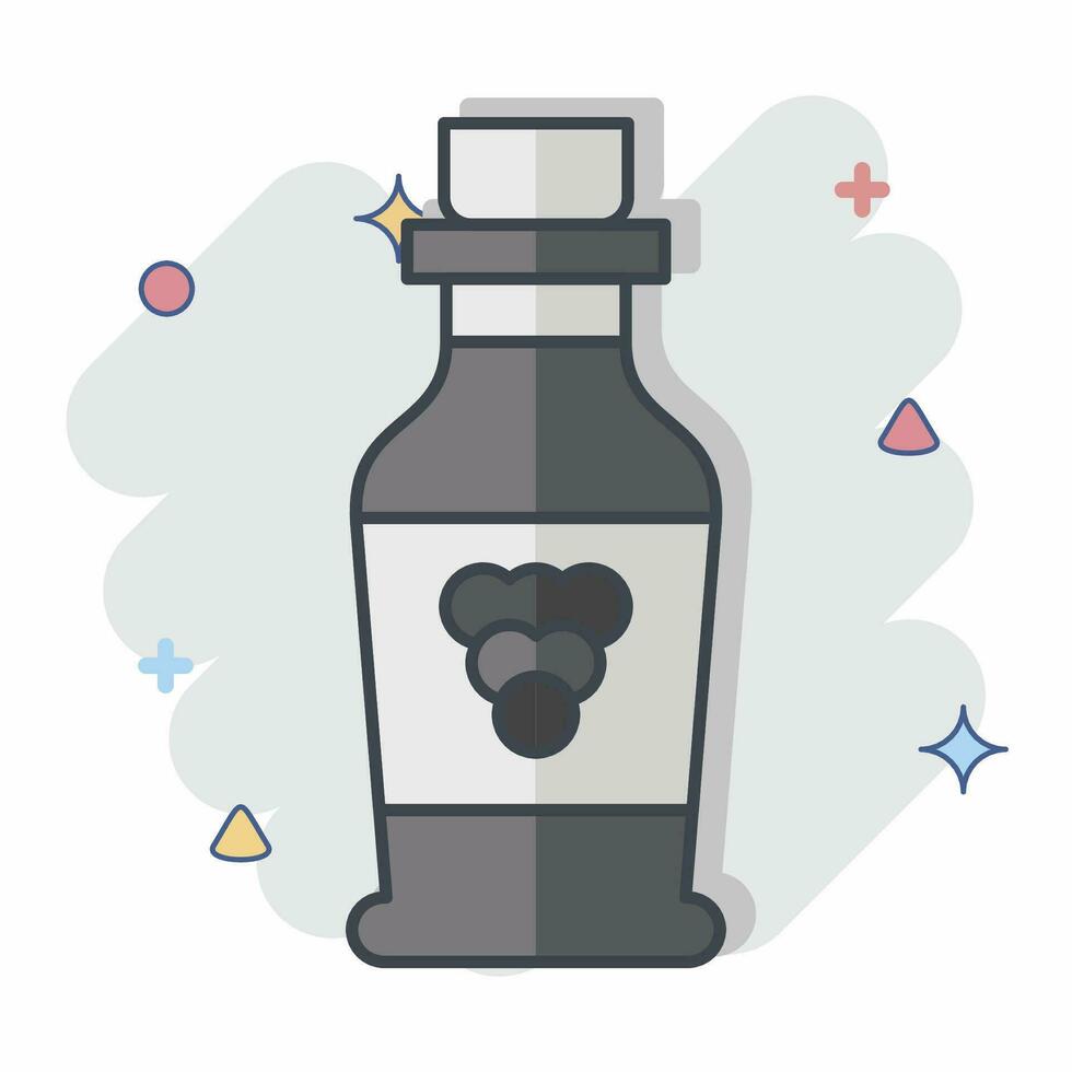 Icon Grape Win. related to France symbol. comic style. simple design editable. simple illustration vector