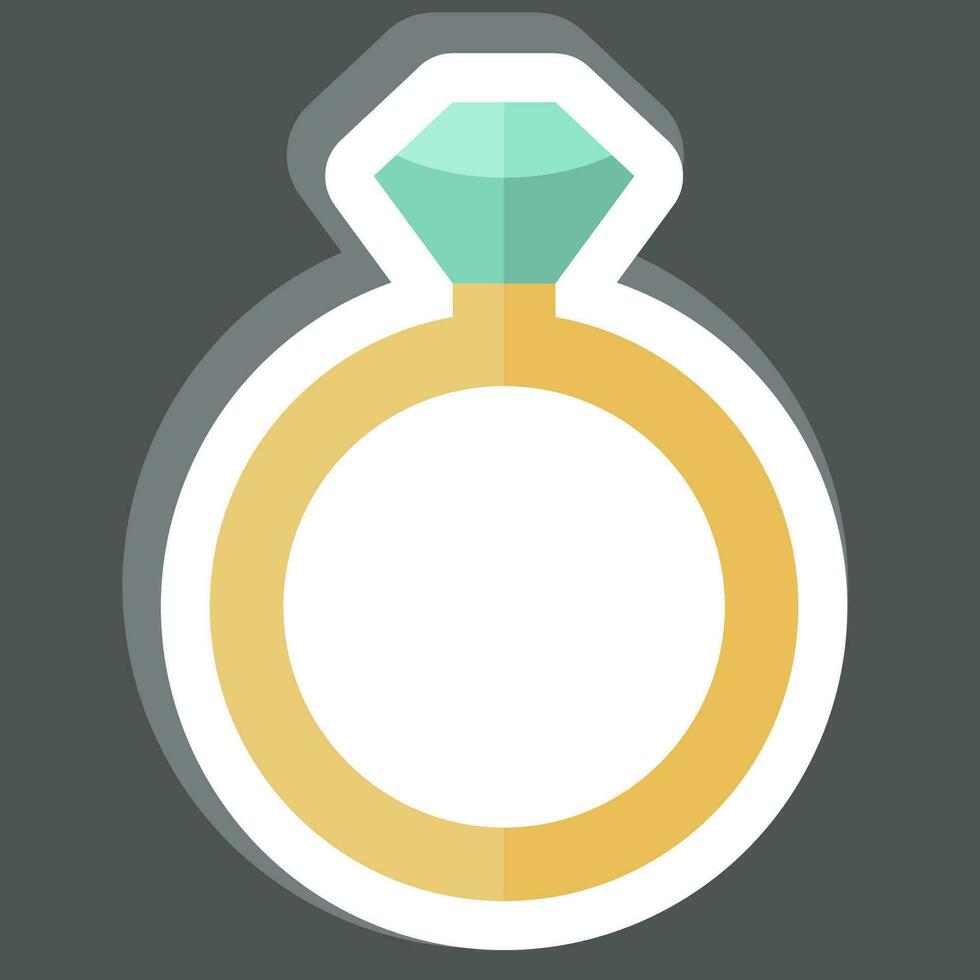 Sticker Diamond Ring. related to Valentine Day symbol. glyph style. simple design editable. simple illustration vector
