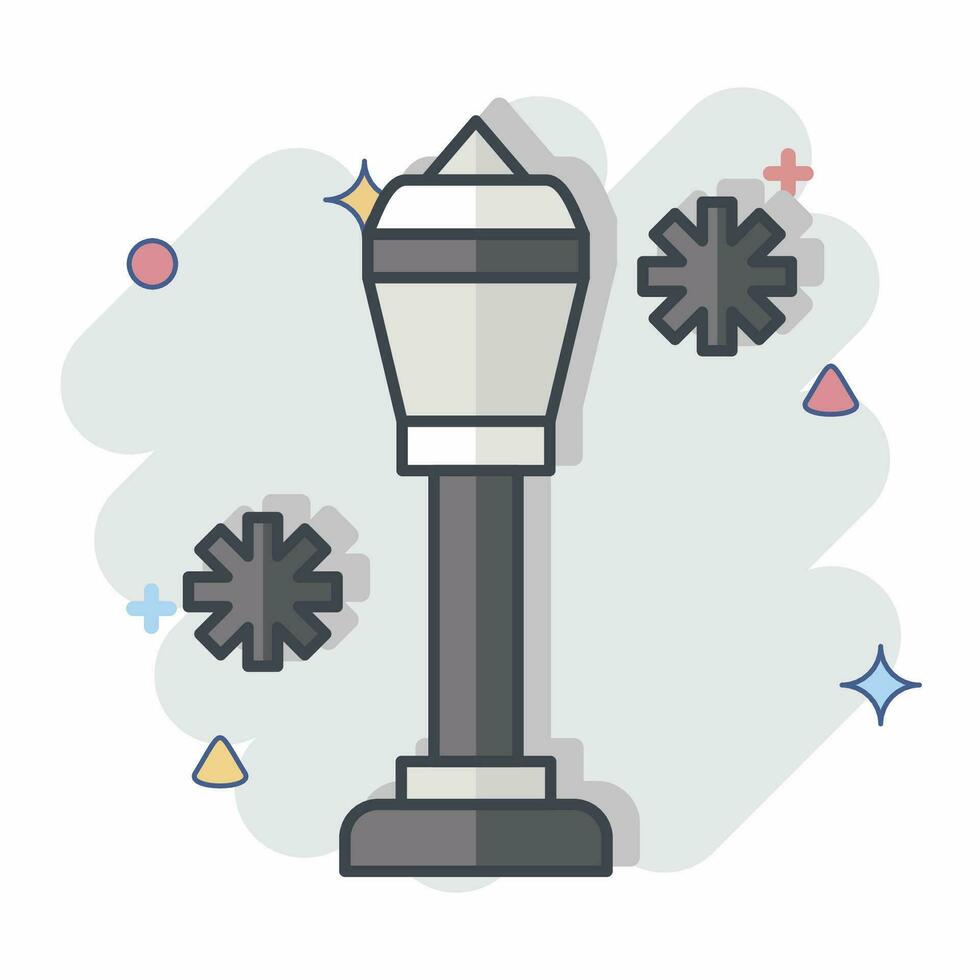 Icon Lamp Post. related to France symbol. comic style. simple design editable. simple illustration vector