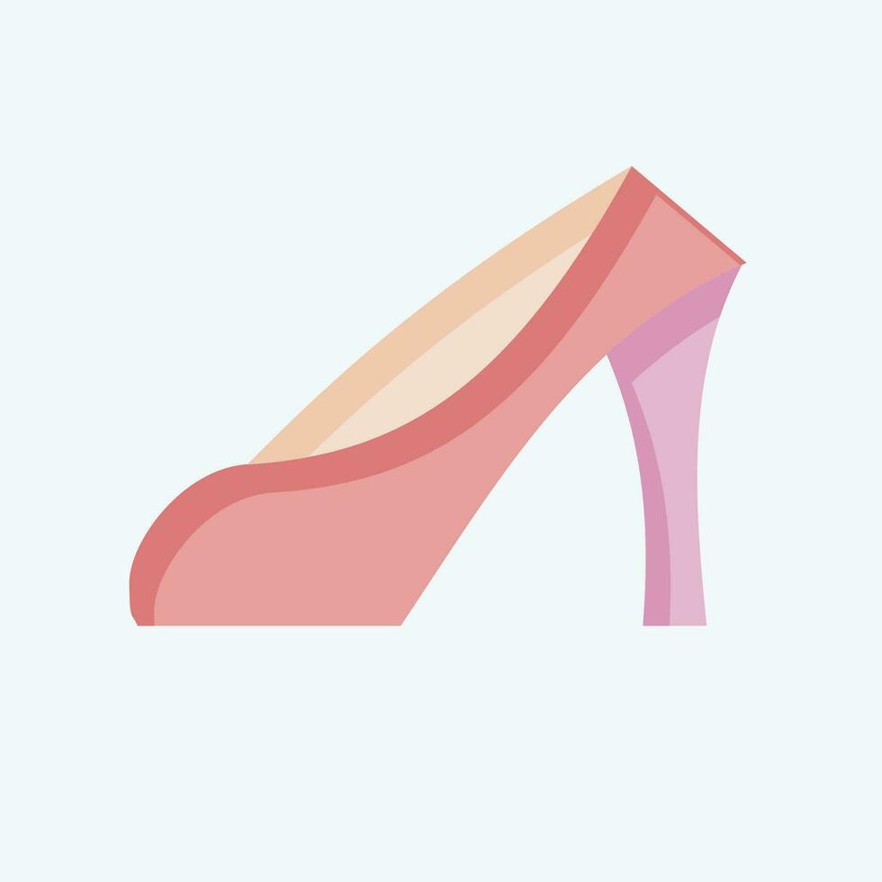 Icon High Heels. related to France symbol. flat style. simple design editable. simple illustration vector