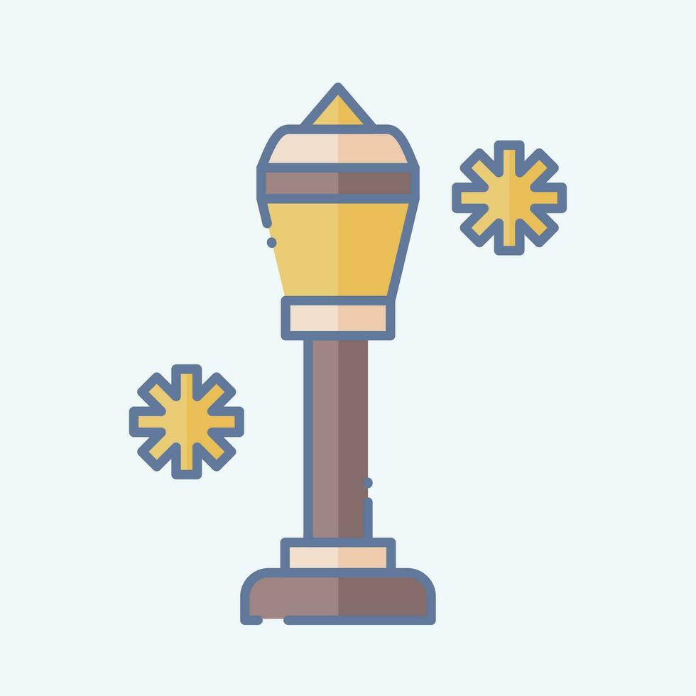 Icon Lamp Post. related to France symbol. doodle style. simple design editable. simple illustration vector