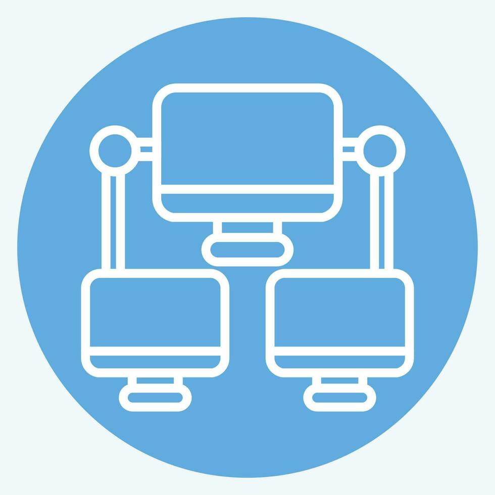 Icon Connection Computer. related to Communication symbol. blue eyes style. simple design editable. simple illustration vector