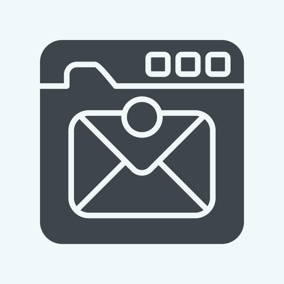Icon Inbox Mail. related to Communication symbol. glyph style. simple design editable. simple illustration vector