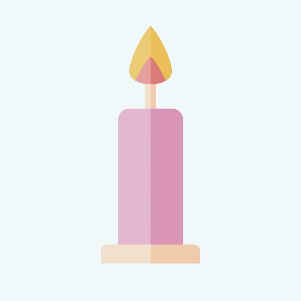 Icon Candle. related to Valentine Day symbol. flat style. simple design editable. simple illustration vector