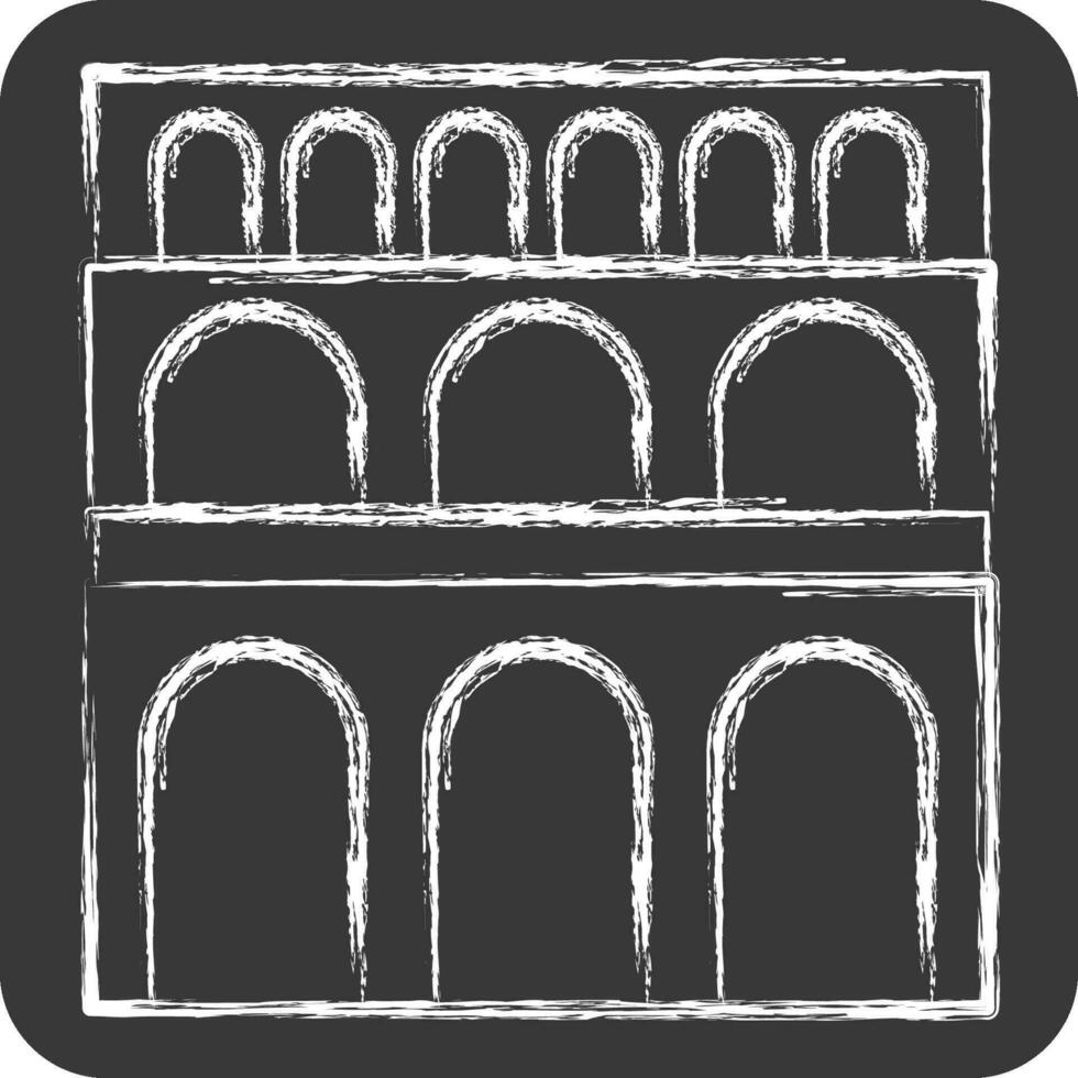 Icon Pont Du Gard. related to France symbol. chalk Style. simple design editable. simple illustration vector