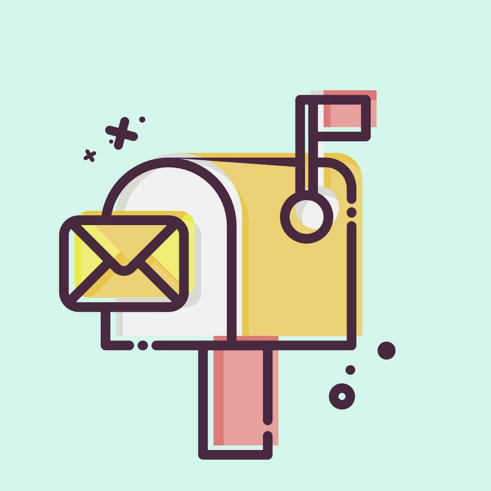 Icon Mailbox. related to Communication symbol. MBE style. simple design editable. simple illustration vector