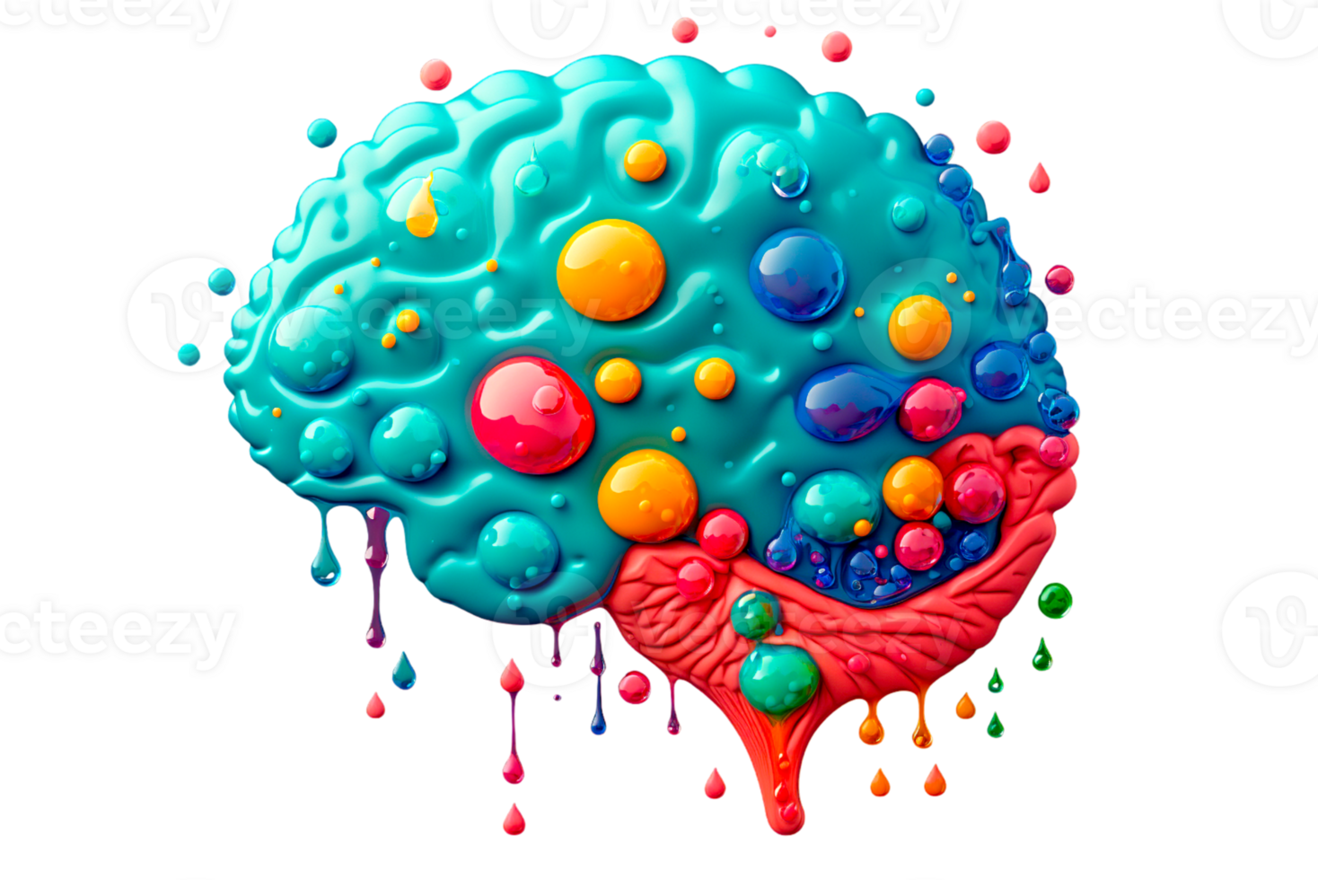 Brain 3d illustration ai generated png