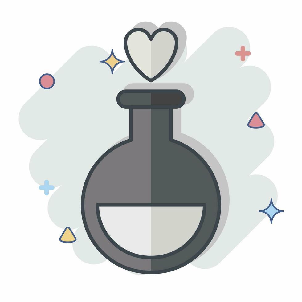 Icon Love Potion. related to Valentine Day symbol. comic style. simple design editable. simple illustration vector