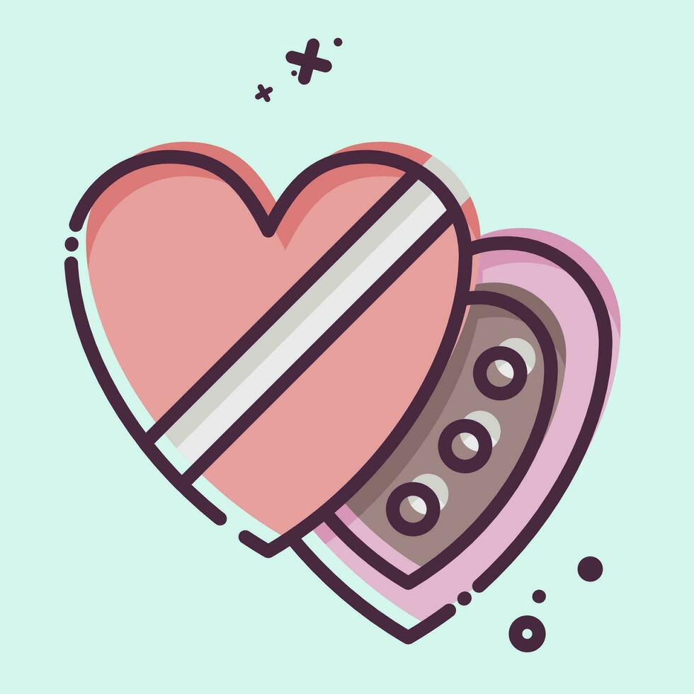 Icon Chocolate. related to Valentine Day symbol. MBE style. simple design editable. simple illustration vector