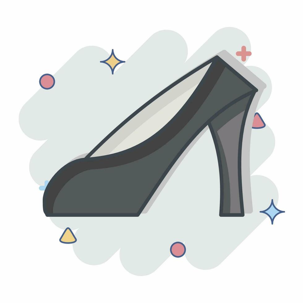Icon High Heels. related to France symbol. comic style. simple design editable. simple illustration vector