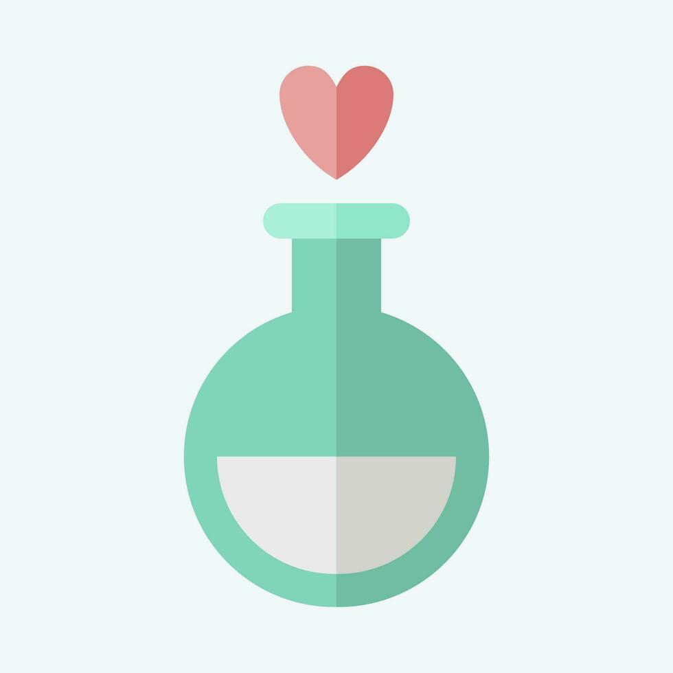 Icon Love Potion. related to Valentine Day symbol. flat style. simple design editable. simple illustration vector