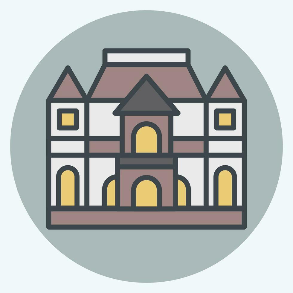 Icon Musee Rodin. related to France symbol. color mate style. simple design editable. simple illustration vector