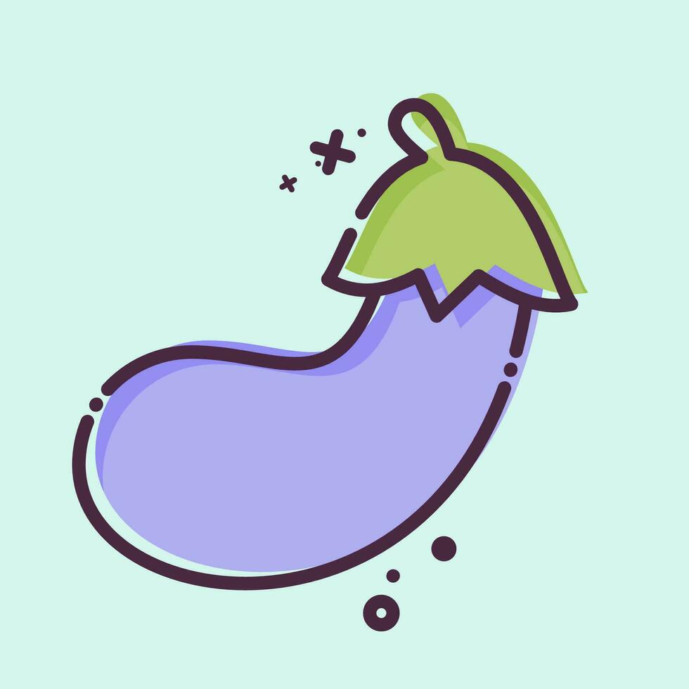 Icon Eggplant. related to Fruit and Vegetable symbol. MBE style. simple design editable. simple illustration vector