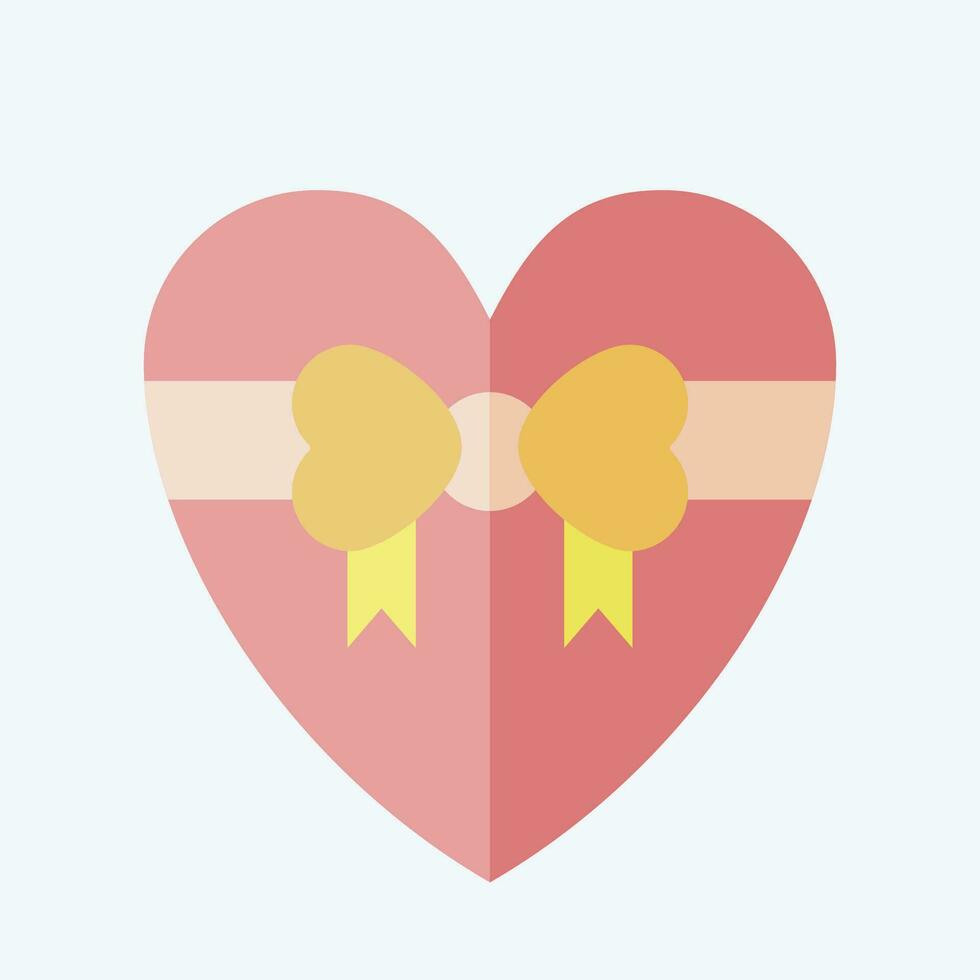 Icon Gift. related to Valentine Day symbol. flat style. simple design editable. simple illustration vector
