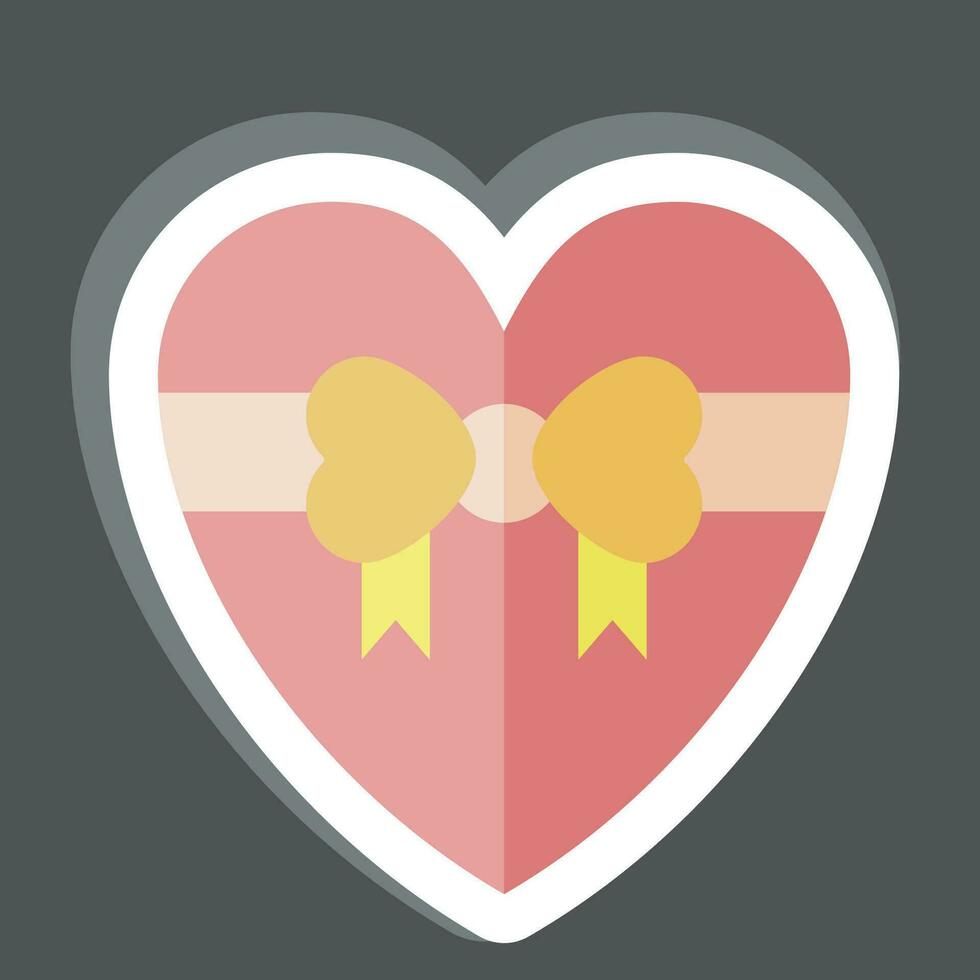 Sticker Gift. related to Valentine Day symbol. glyph style. simple design editable. simple illustration vector