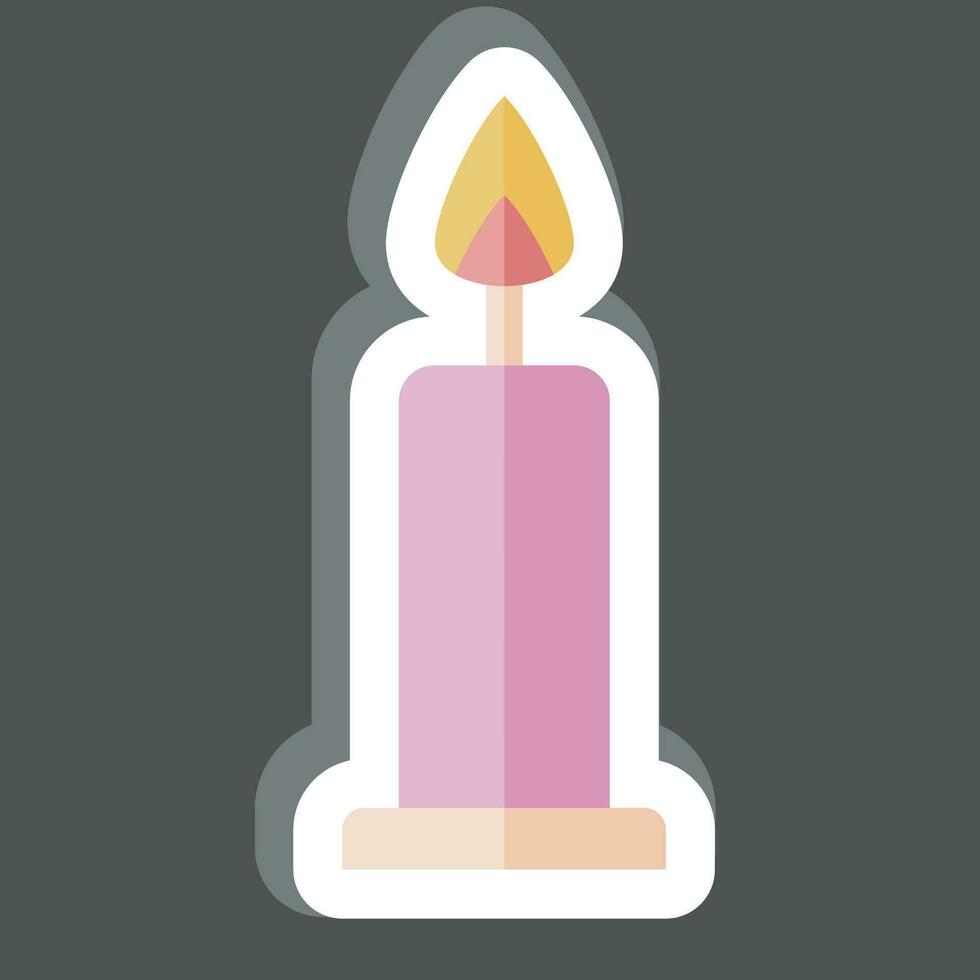 Sticker Candle. related to Valentine Day symbol. glyph style. simple design editable. simple illustration vector