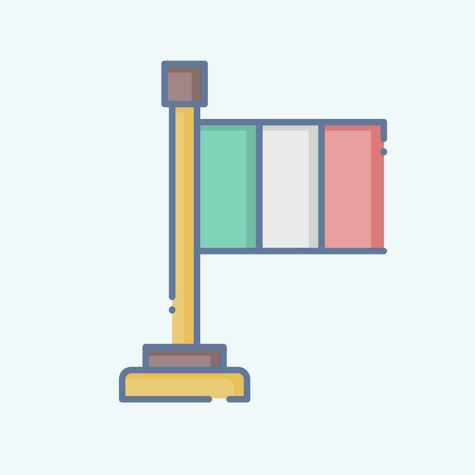 Icon National Flag. related to France symbol. doodle style. simple design editable. simple illustration vector
