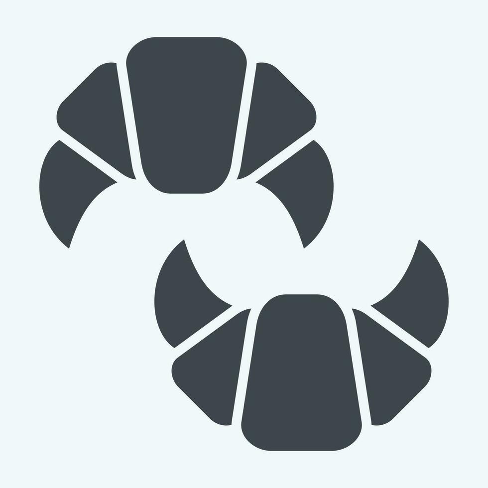 Icon Croissant. related to France symbol. glyph style. simple design editable. simple illustration vector