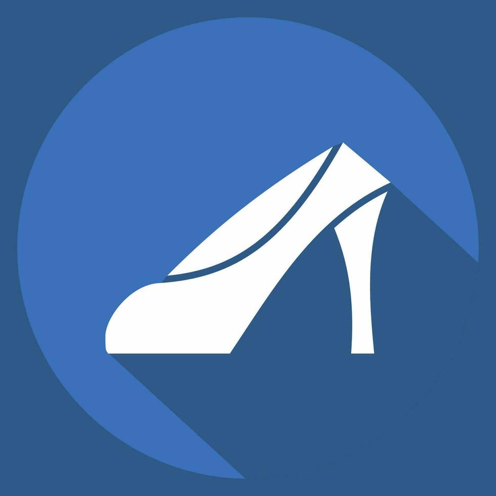 Icon High Heels. related to France symbol. long shadow style. simple design editable. simple illustration vector