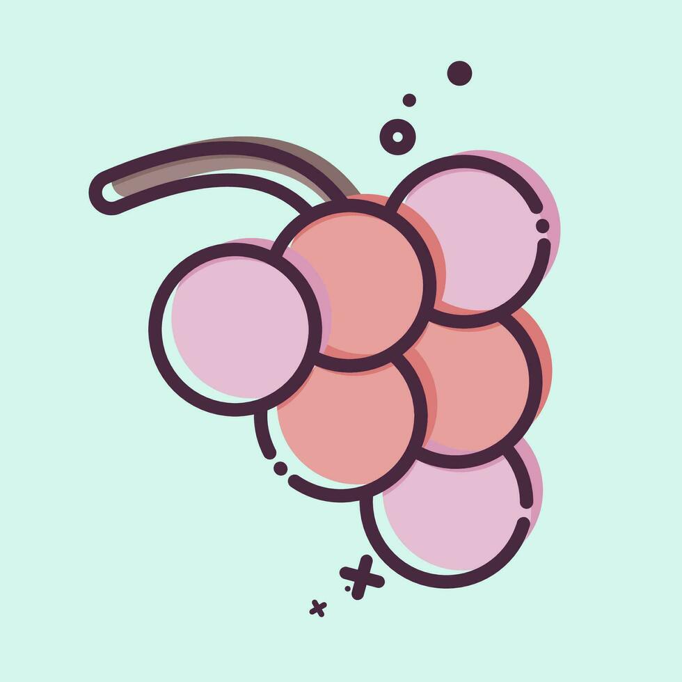 icono uva. relacionado a Fruta y vegetal símbolo. mbe estilo. sencillo diseño editable. sencillo ilustración vector