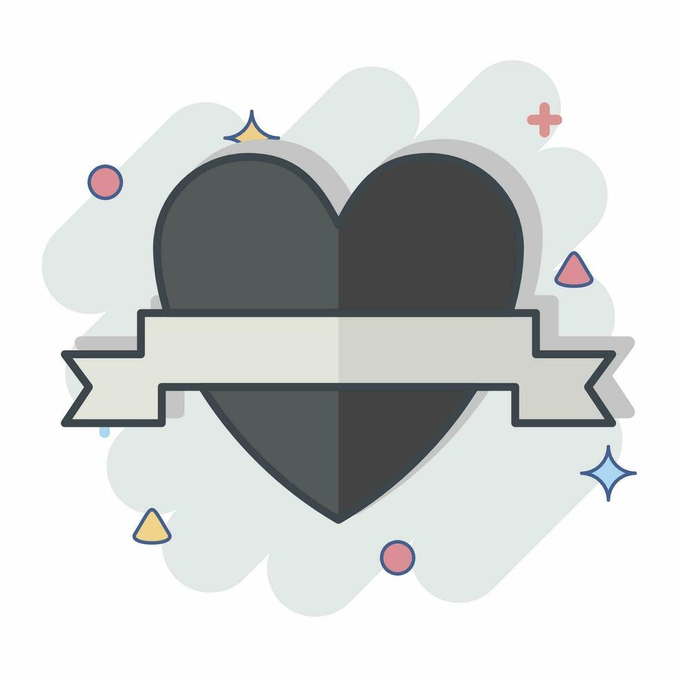 Icon Love. related to Valentine Day symbol. comic style. simple design editable. simple illustration vector