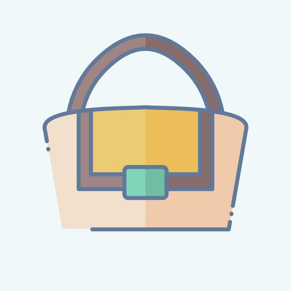 Icon French Bag. related to France symbol. doodle style. simple design editable. simple illustration vector