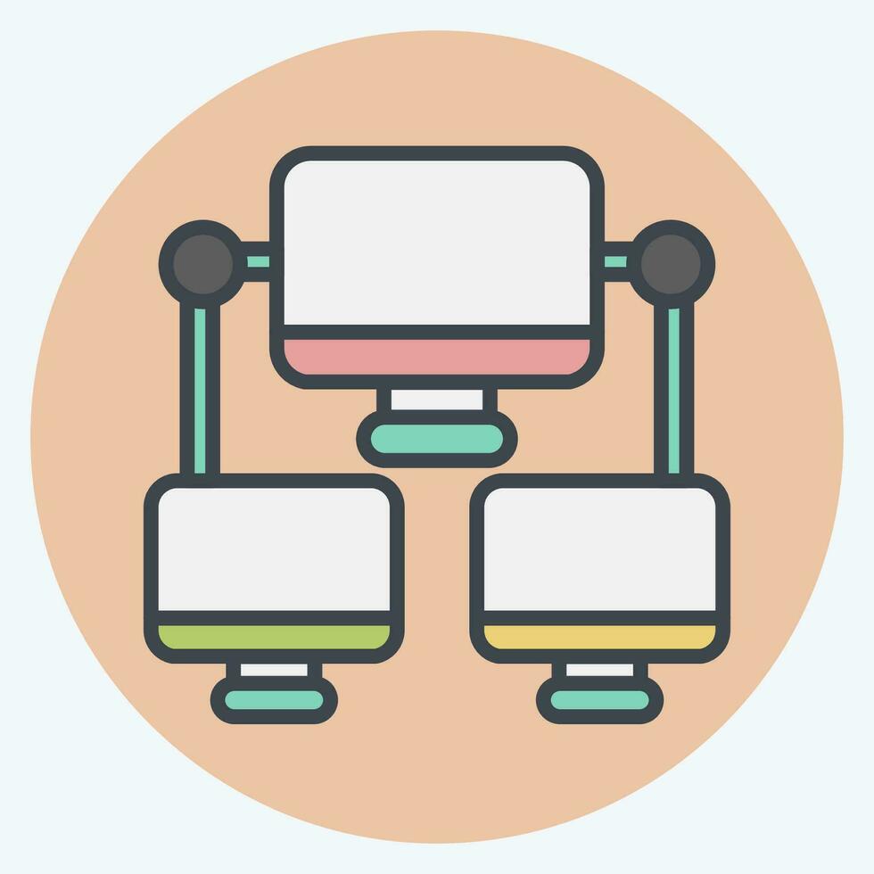 Icon Connection Computer. related to Communication symbol. color mate style. simple design editable. simple illustration vector