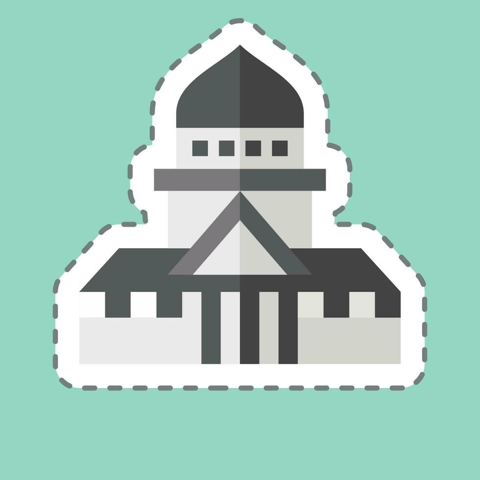 Sticker line cut Museum. related to France symbol. simple design editable. simple illustration vector