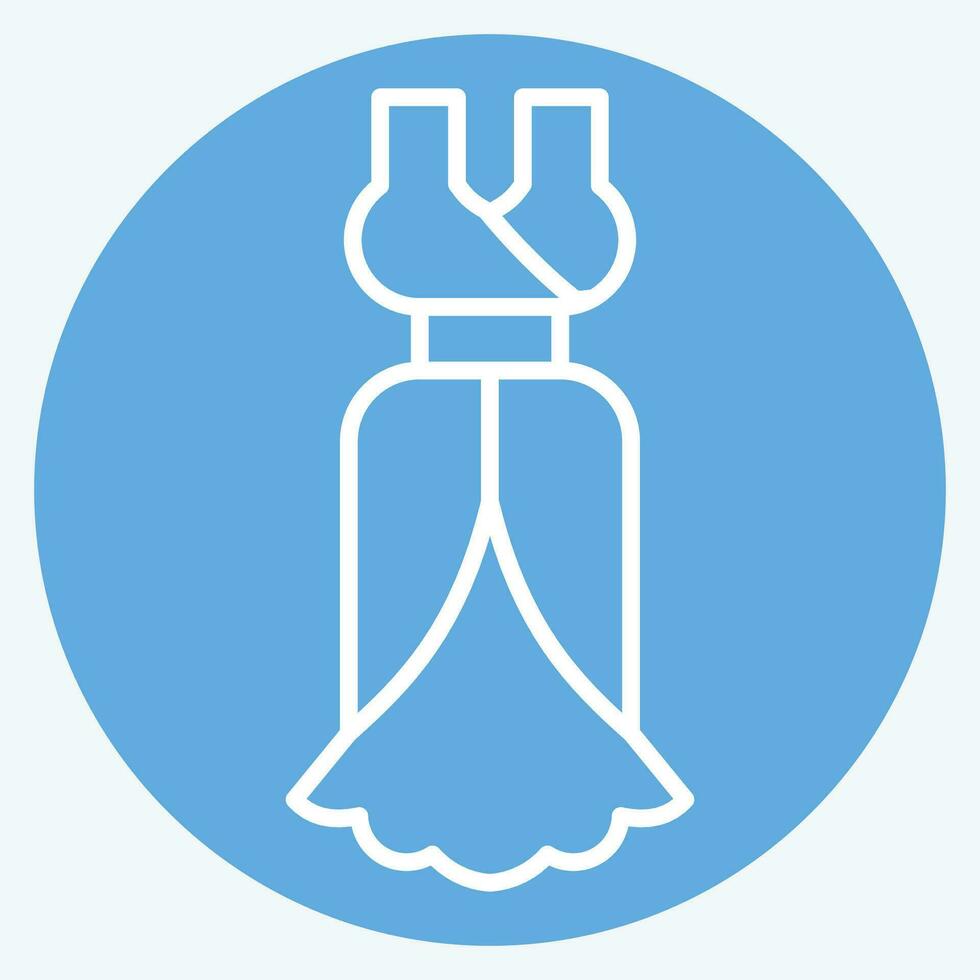 Icon Beautiful Dress. related to France symbol. blue eyes style. simple design editable. simple illustration vector