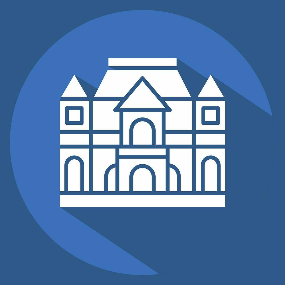 Icon Musee Rodin. related to France symbol. long shadow style. simple design editable. simple illustration vector
