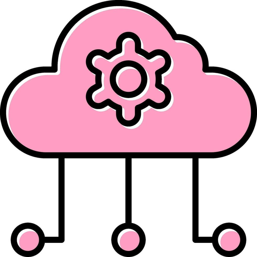 icono de vector de computación en la nube