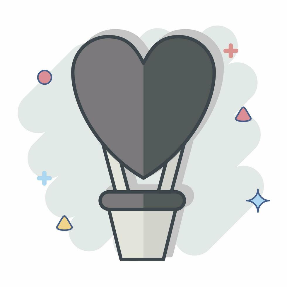 Icon Hot Air Balloon. related to Valentine Day symbol. comic style. simple design editable. simple illustration vector