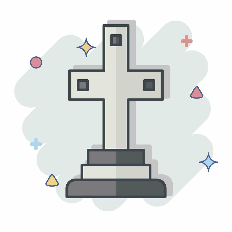 Icon Catacomb. related to France symbol. comic style. simple design editable. simple illustration vector