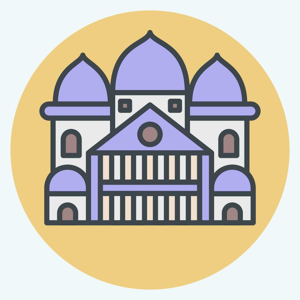 Icon Sacre Coeur. related to France symbol. color mate style. simple design editable. simple illustration vector