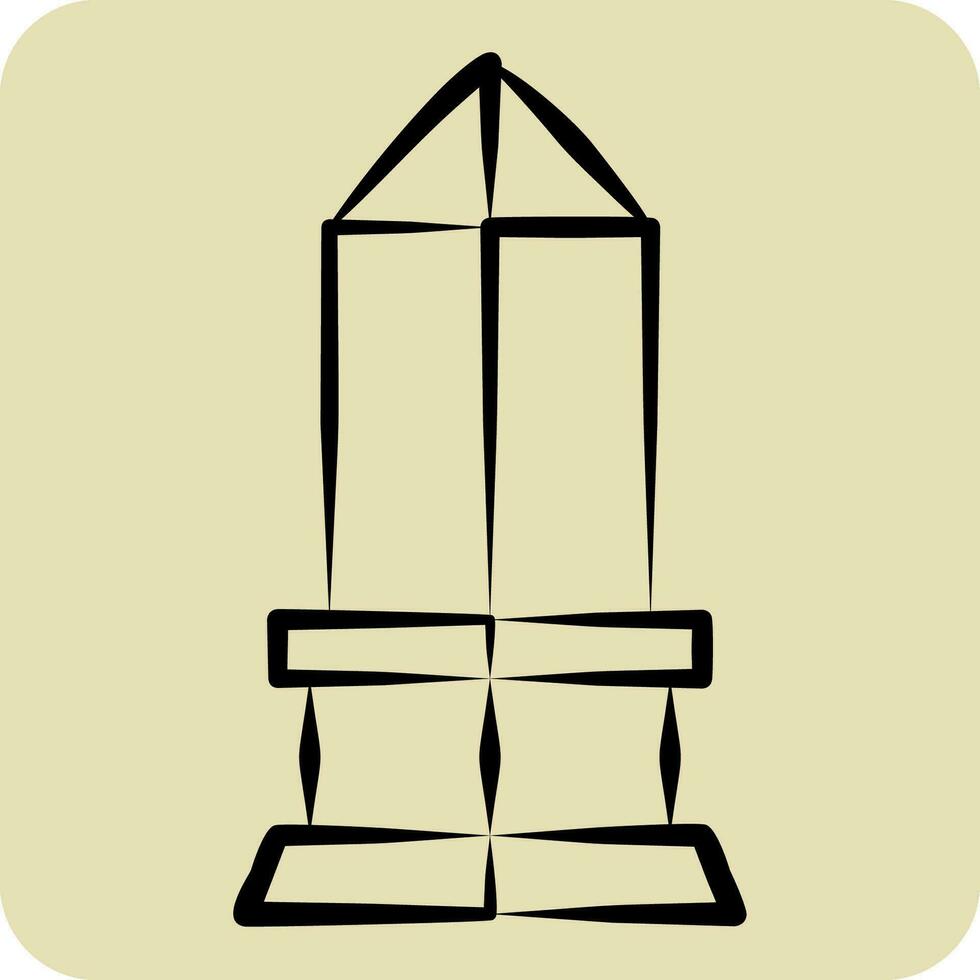 Icon Place De La Concorde. related to France symbol. hand drawn style. simple design editable. simple illustration vector