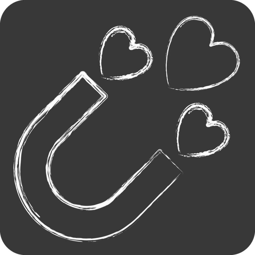 Icon Magnet. related to Valentine Day symbol. chalk Style. simple design editable. simple illustration vector