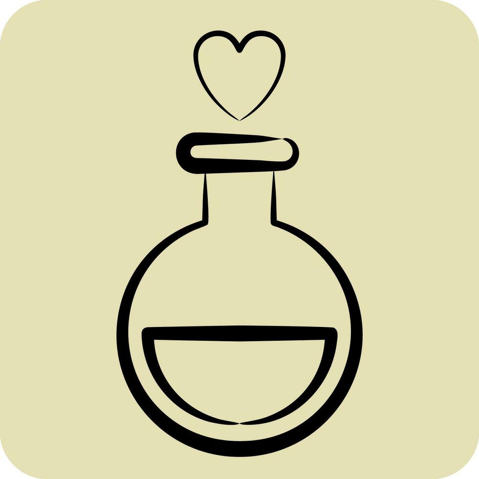 Icon Love Potion. related to Valentine Day symbol. hand drawn style. simple design editable. simple illustration vector