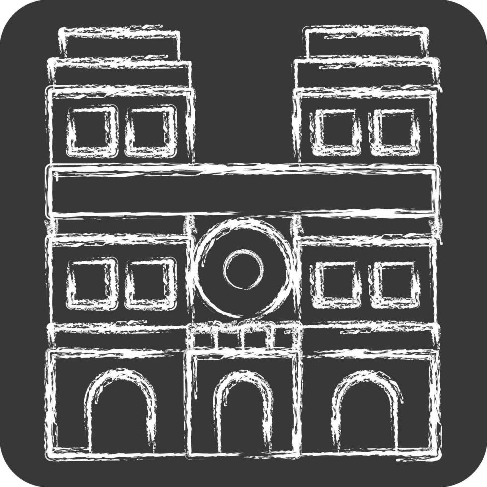 Icon Notre Dame. related to France symbol. chalk Style. simple design editable. simple illustration vector