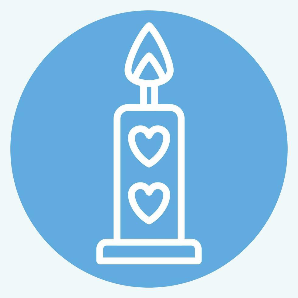 Icon Candle. related to Valentine Day symbol. blue eyes style. simple design editable. simple illustration vector