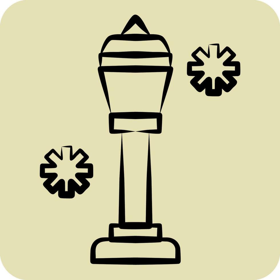 Icon Lamp Post. related to France symbol. hand drawn style. simple design editable. simple illustration vector