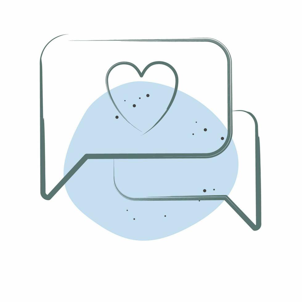 Icon Romantic Chat. related to Valentine Day symbol. Color Spot Style. simple design editable. simple illustration vector