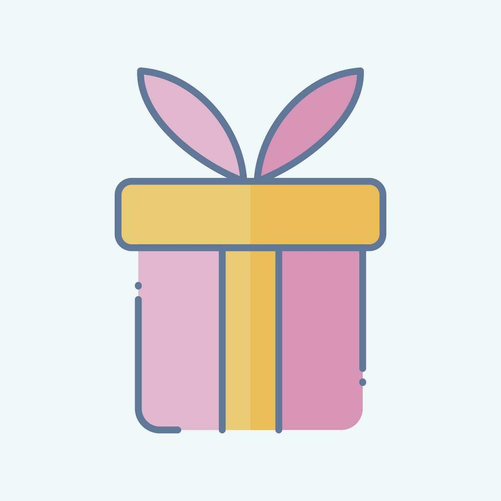 Icon Gift Love. related to Valentine Day symbol. doodle style. simple design editable. simple illustration vector
