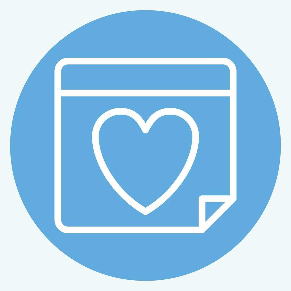 Icon Valentines Day. related to Valentine Day symbol. blue eyes style. simple design editable. simple illustration vector