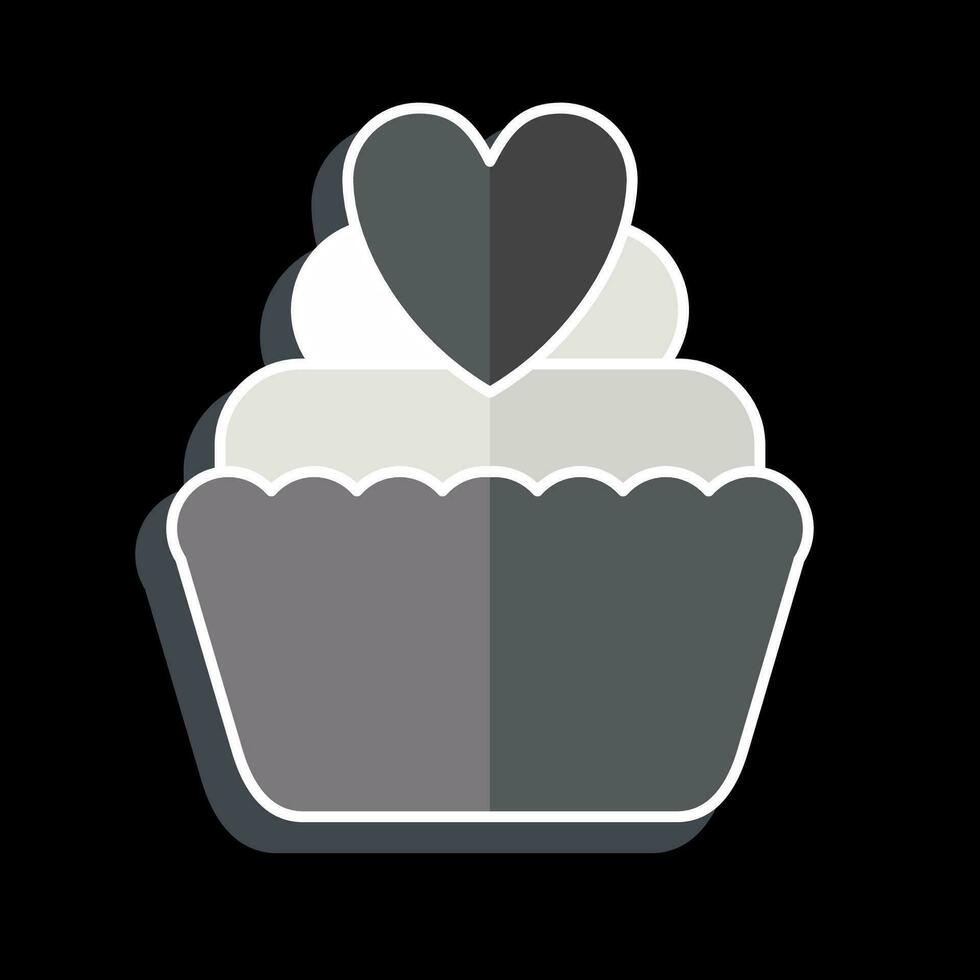 Icon Cup Cake. related to Valentine Day symbol. glossy style. simple design editable. simple illustration vector