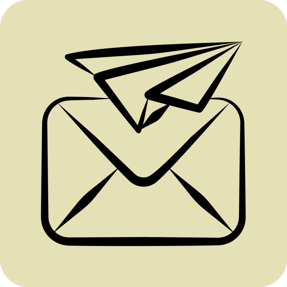 Icon Mailing. related to Communication symbol. hand drawn style. simple design editable. simple illustration vector