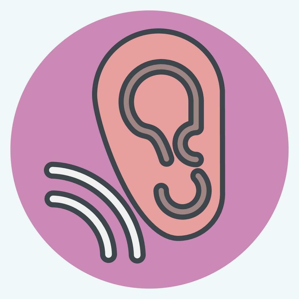 Icon Ear. related to Communication symbol. color mate style. simple design editable. simple illustration vector